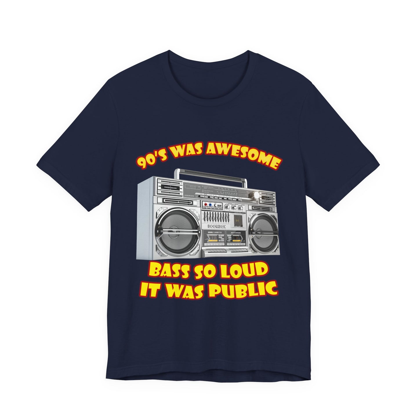 Bass So Loud It Was Public T-Shirt - Retro Boombox 90s Tee