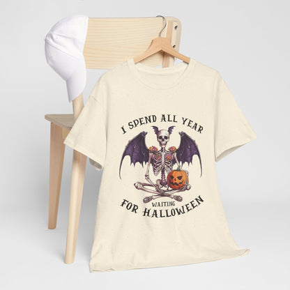Koszulka z nietoperzowym szkieletem i dynią – gotycka koszulka na Halloween z dynią Jack-o-Lantern, upiorny prezent na święta dla kobiet i mężczyzn