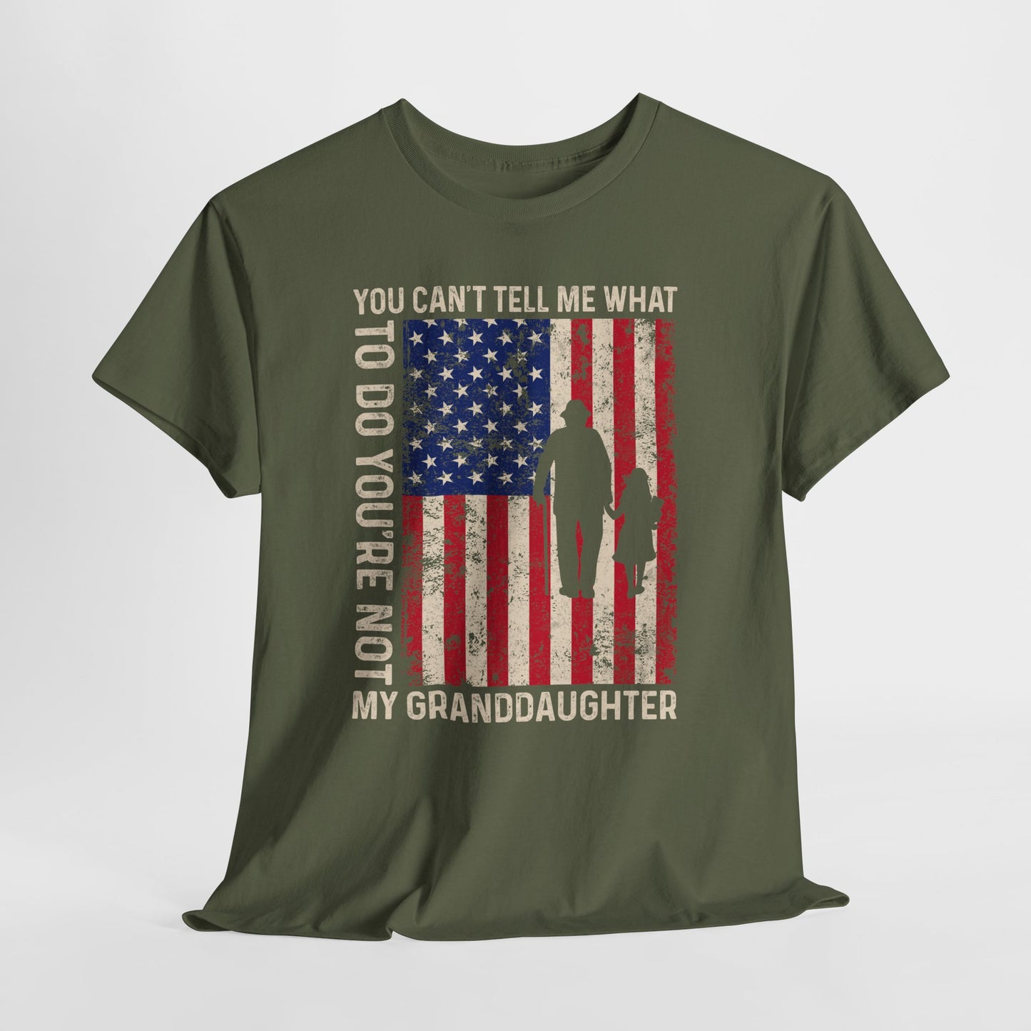 You Cannot Tell Me What To Do T-Shirt - Grandpa & Granddaughter Patriotic Tee