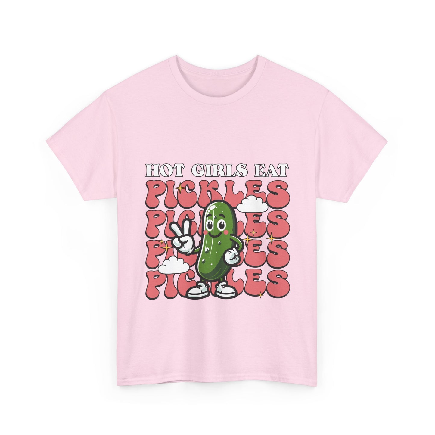 Hot Girls Eat Pickles Shirt - Funny Pickle Lover Gift for Women, Trendy Cartoon Cucumber Tee, Retro Food Humor T-Shirt