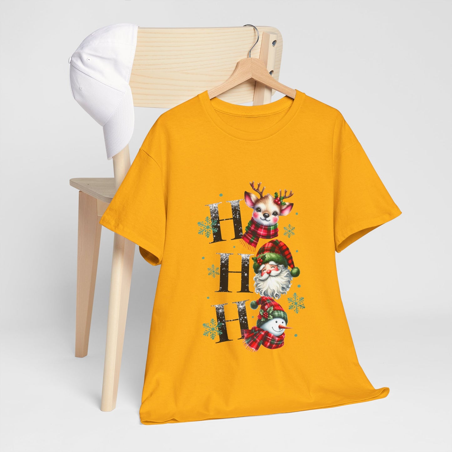 Ho Ho Ho Christmas Shirt - Cute Reindeer, Santa & Snowman Tee