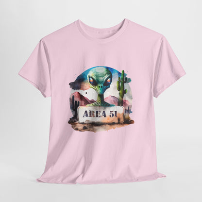 Area 51 Alien Shirt - Watercolor UFO Desert Tee, Roswell Sci-Fi Aesthetic T-Shirt