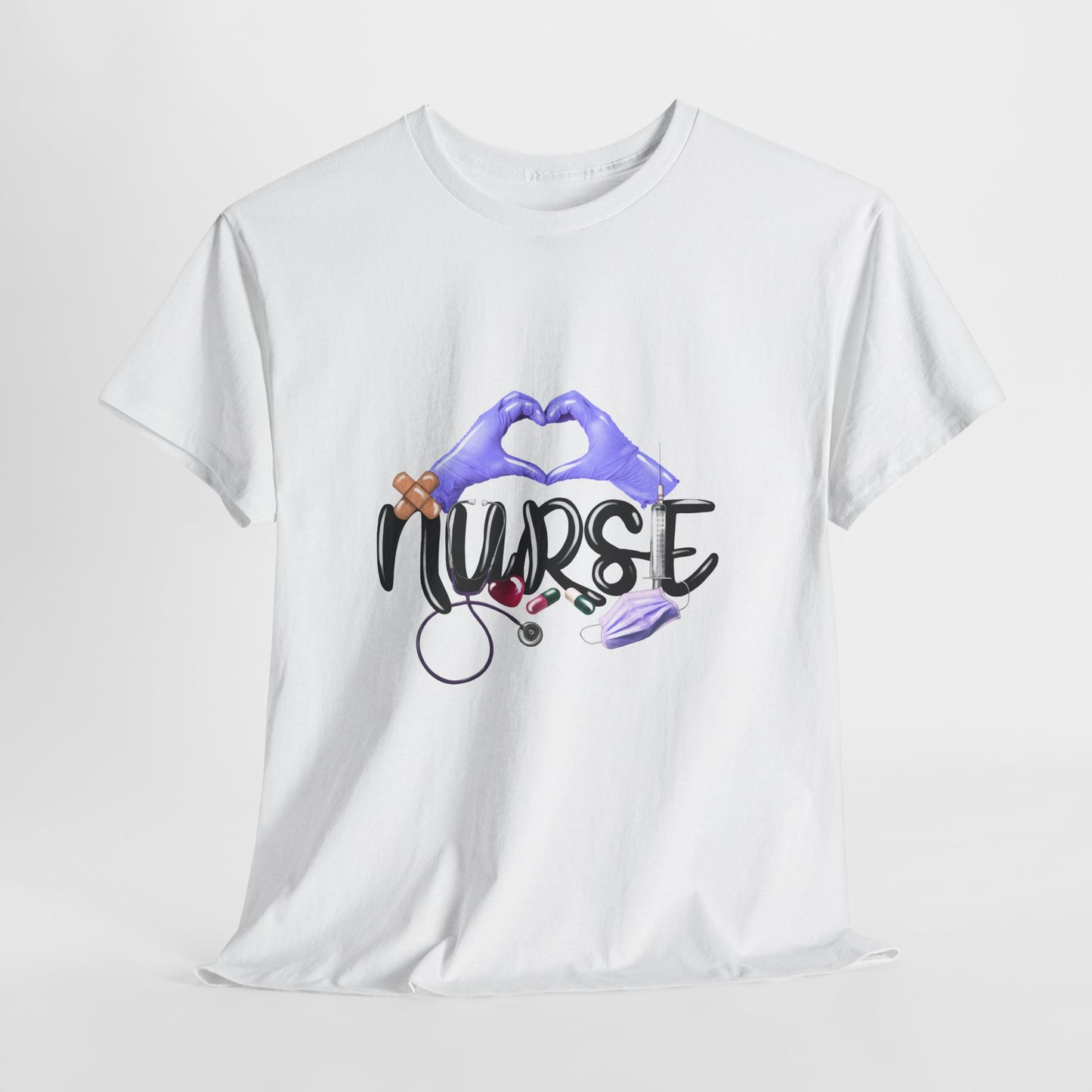 Nurse Heart Hands Shirt - Purple Gloves Love Nurse Tee