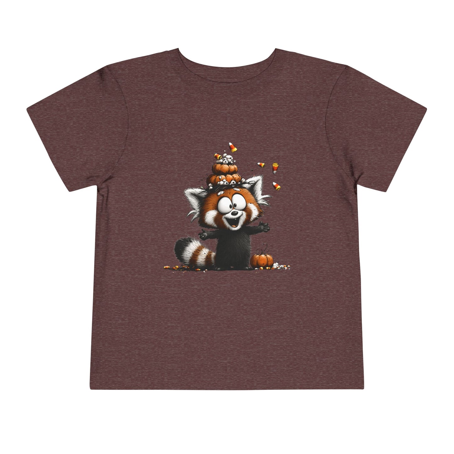 Red Panda Kids Halloween T-Shirt - Candy Corn & Pumpkins Toddler Tee
