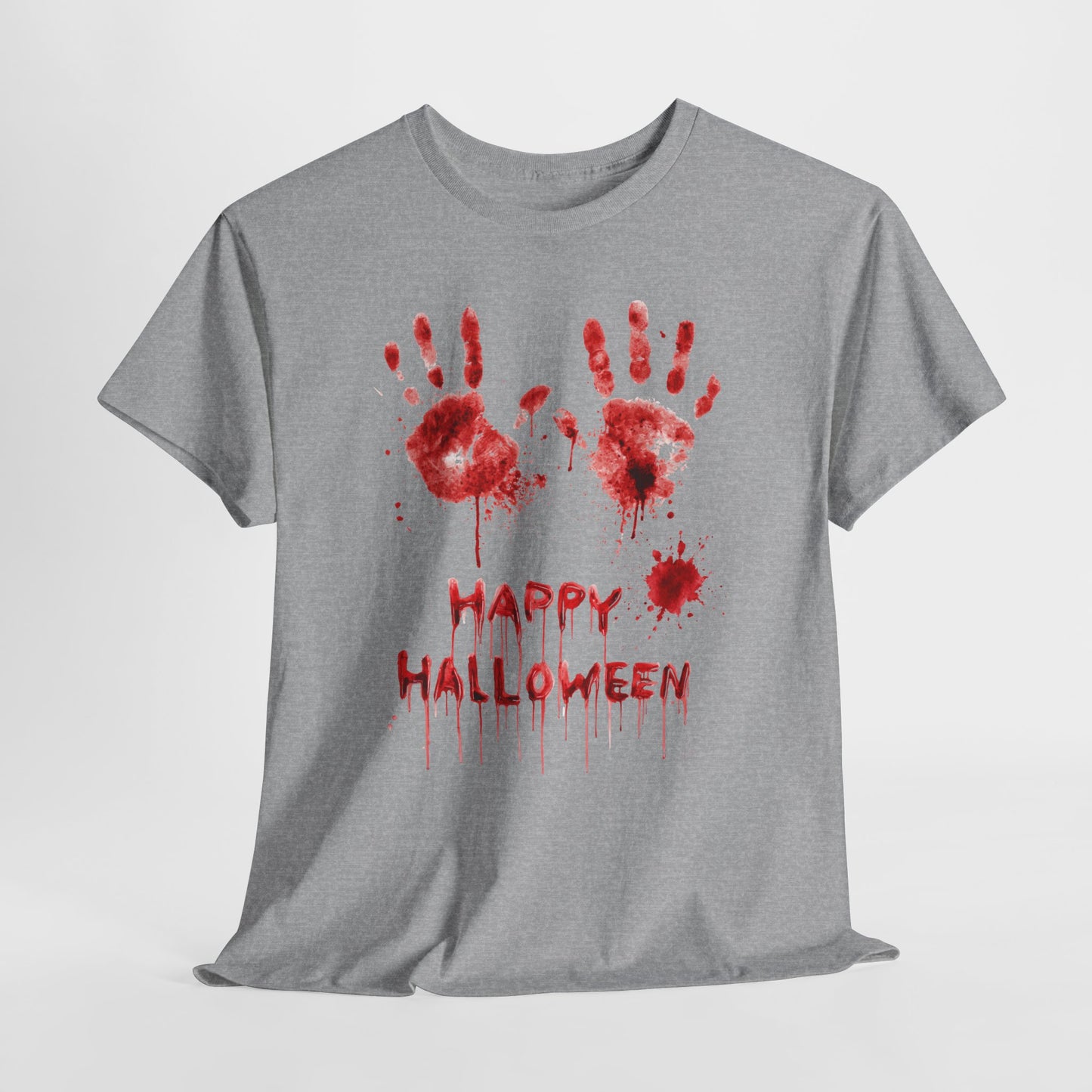Happy Halloween Blood Handprints T-Shirt - Dripping Horror Tee