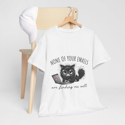 Work From Home Grumpy Cat T-Shirt - None of Your Emails Tee