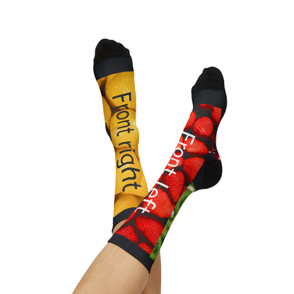 Personalisierte Socken mit Allover-Print, individuellem Namen oder Foto (Sublimationsdruck) – Geschenk