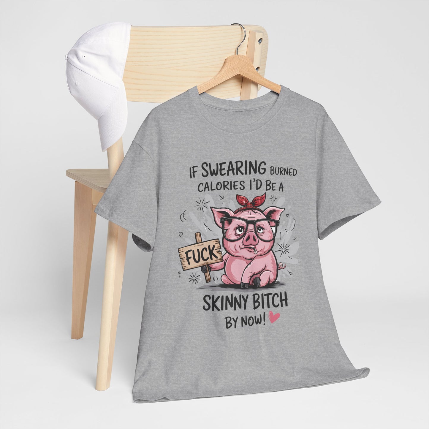 If Swearing Burned Calories Shirt – Funny Pig Graphic Tee