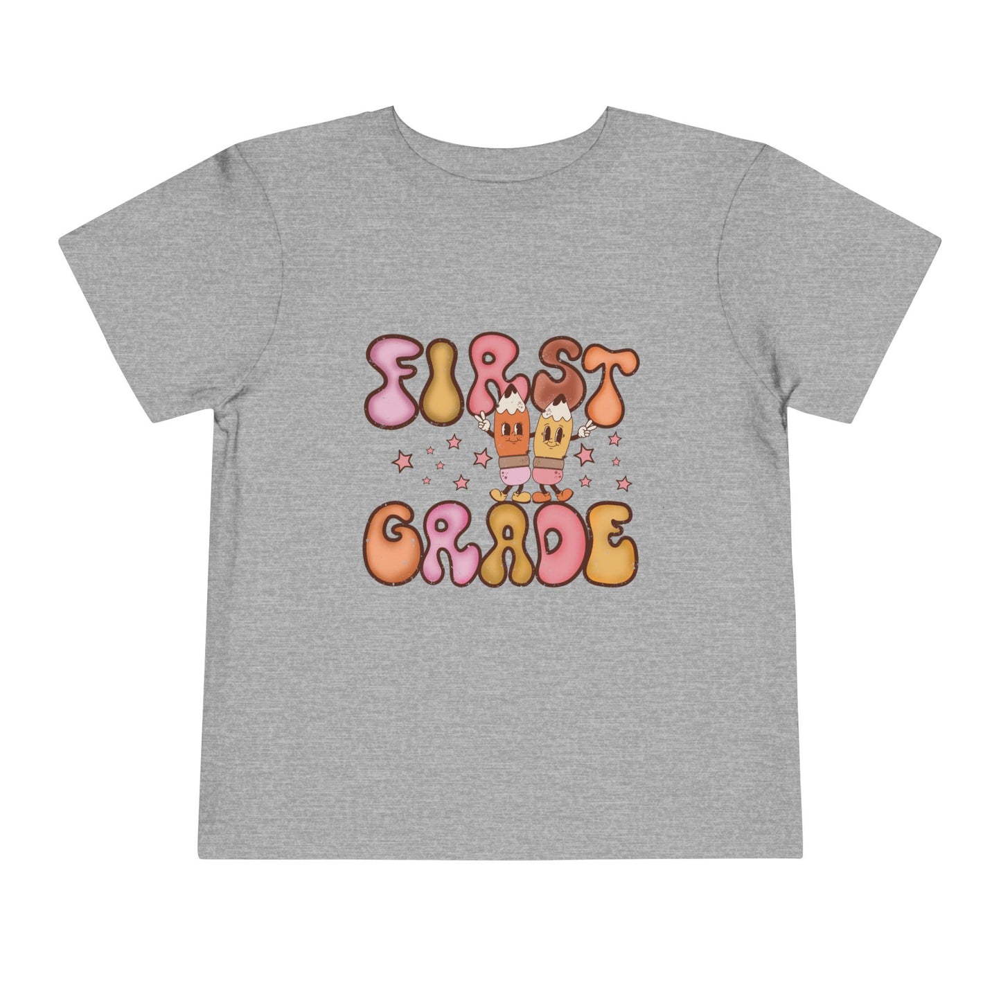 First Grade Bubble Letters T-Shirt | Cute Retro Back to School Kids Tee