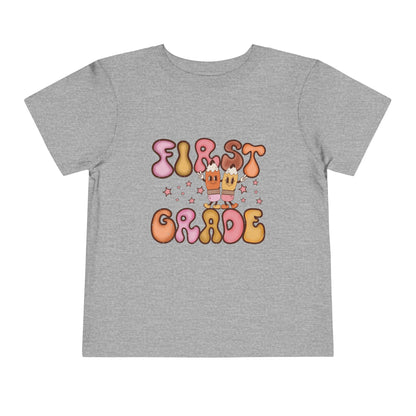 First Grade Bubble Letters T-Shirt | Cute Retro Back to School Kids Tee
