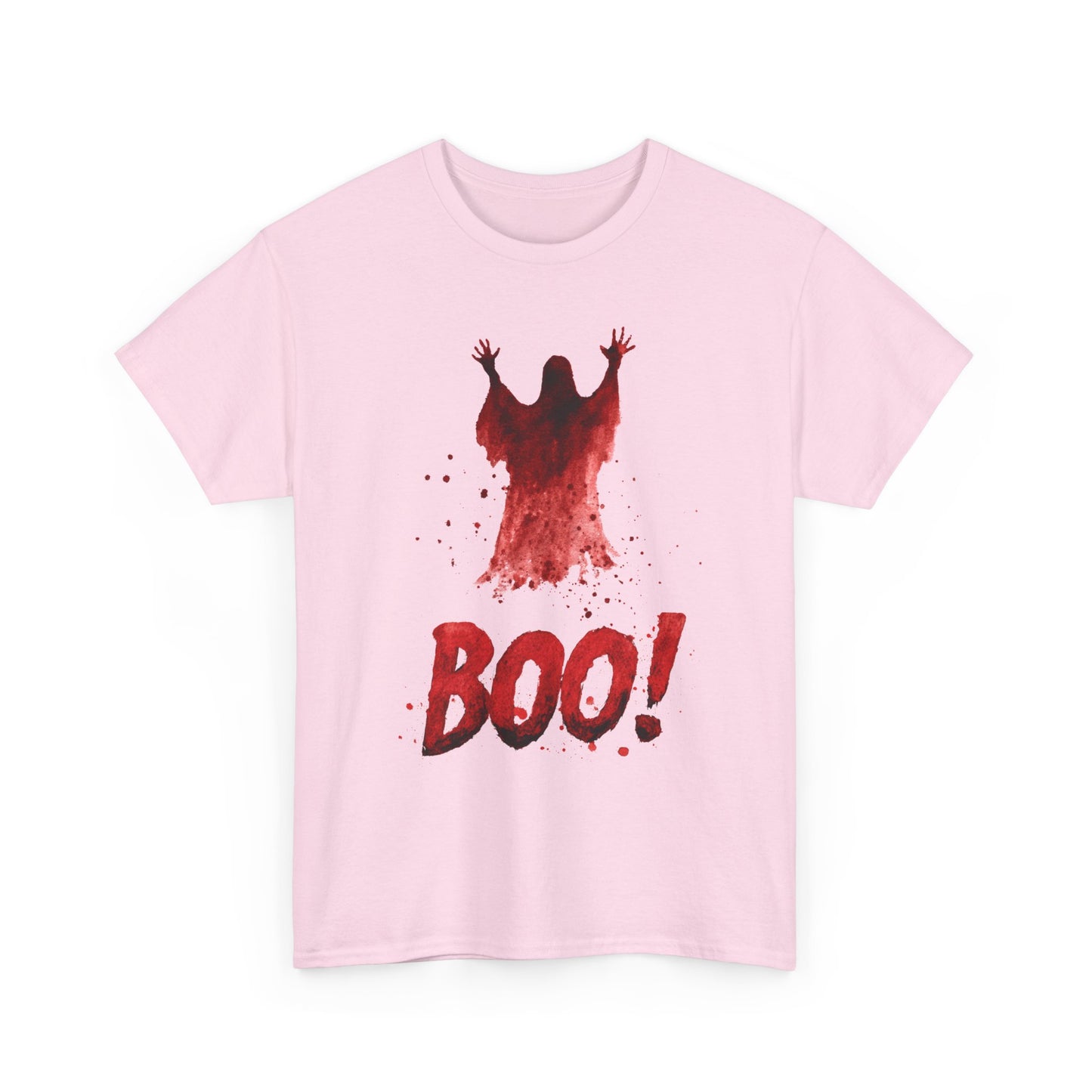 Boo Ghost Halloween T-Shirt - Red Spirit Blood Splatter Horror Tee