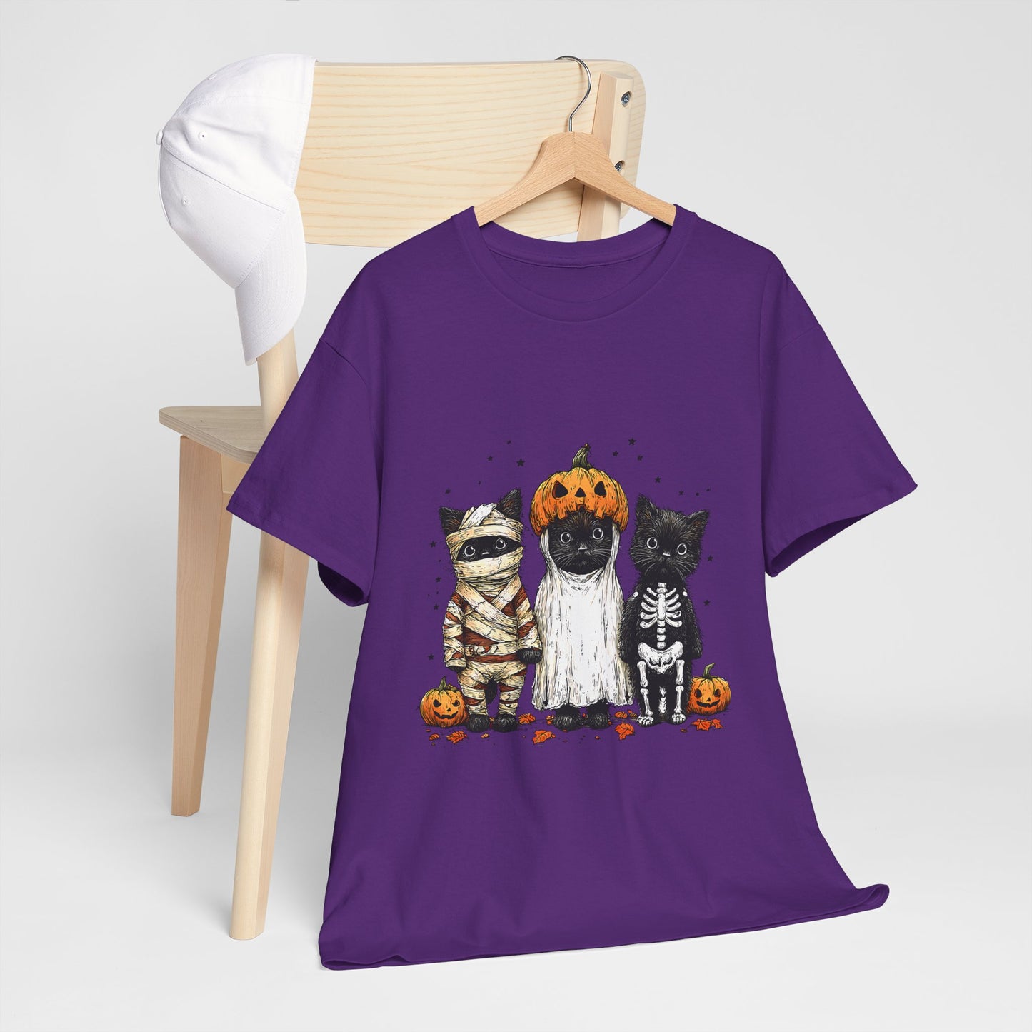 Black Cat Halloween Shirt - Mummy Ghost Skeleton Cats