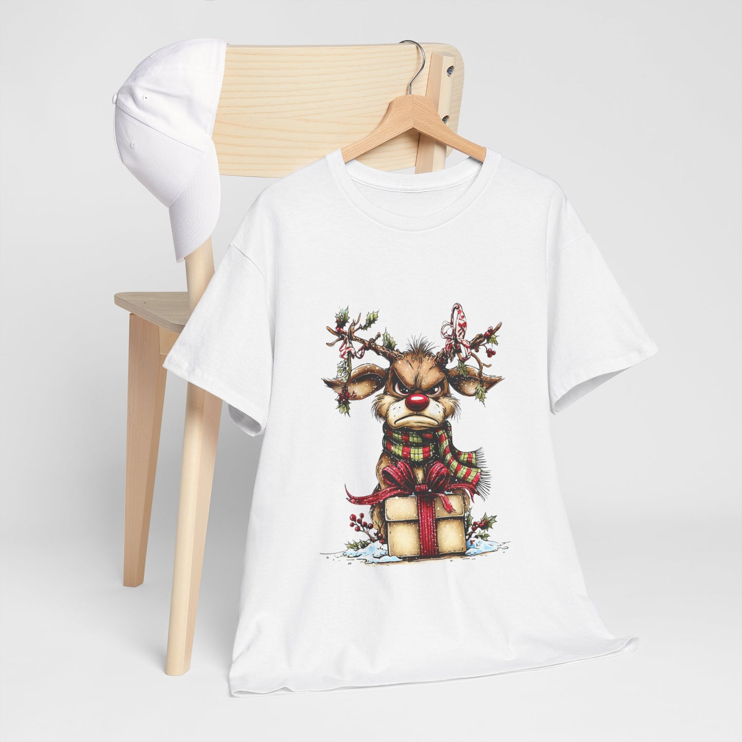 Grumpy Reindeer Gift Box Christmas T-Shirt