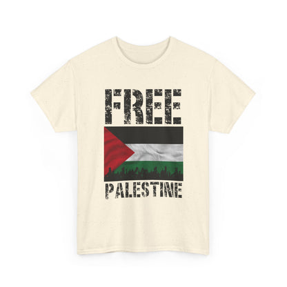 Palästinensisches Flaggen-Shirt mit Stadt-Skyline - Free Palestine Tee, Urban Grunge Protest T-Shirt für Aktivisten &amp; Menschenrechtsunterstützer