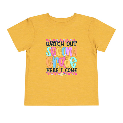 Watch Out Second Grade Shirt - Colorful Back to School Tee for Kids, 2nd Grade Here I Come Shirt, Funny First Day Outfit Idea