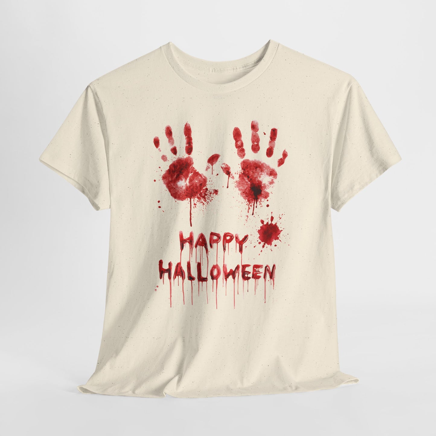 Happy Halloween Blood Handprints T-Shirt - Dripping Horror Tee