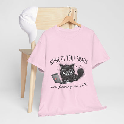 Work From Home Grumpy Cat T-Shirt - None of Your Emails Tee