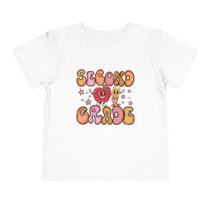 Second Grade Bubble Letters T-Shirt | Cute Retro Kawaii Back to School Kids Tee