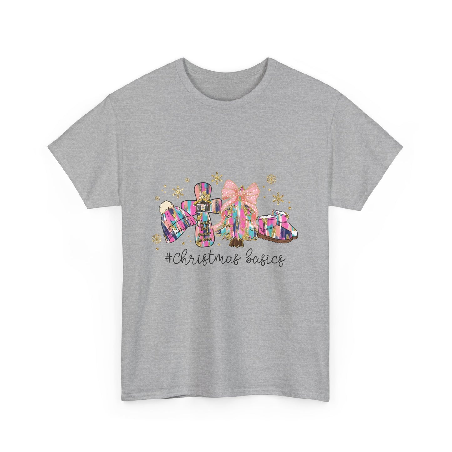 Christ the Savior Is Born T-Shirt - Pastel Nativity Cross Christmas Tee