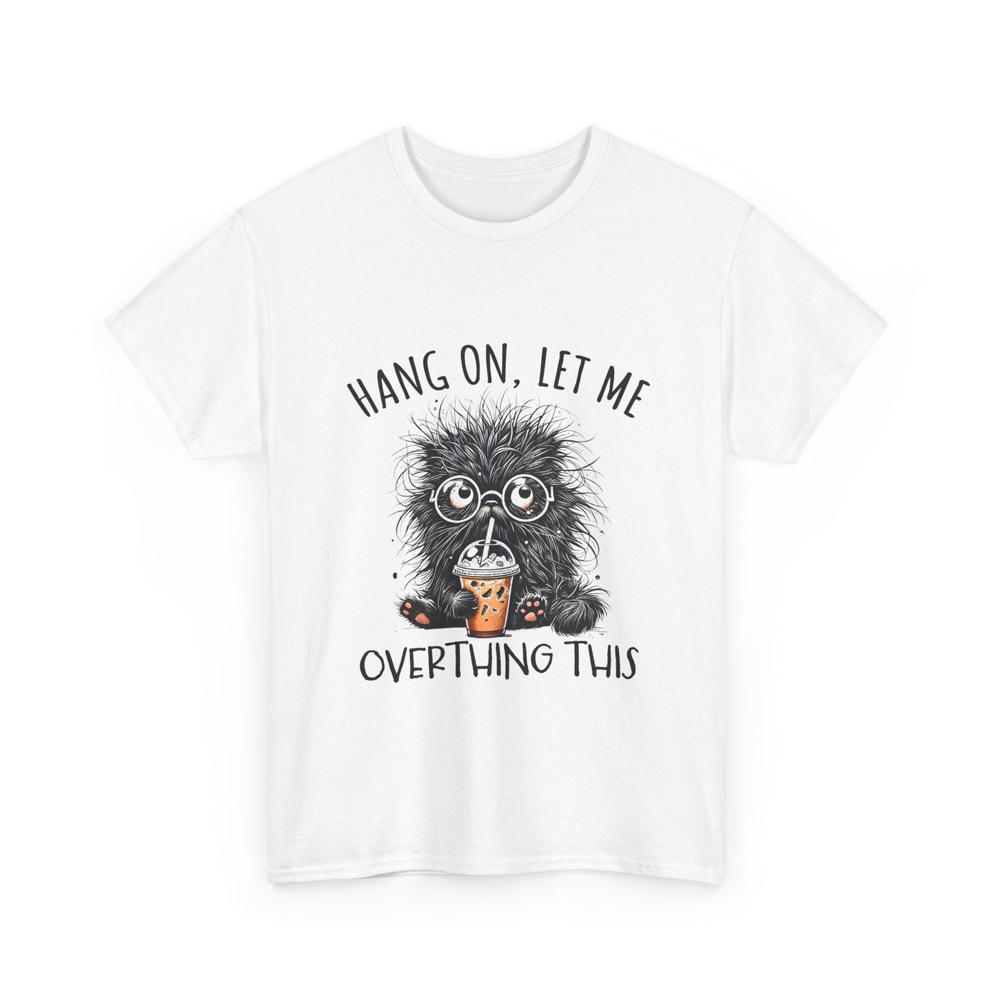 Overthinking Coffee Cat T-Shirt - Cute Nerdy Kawaii Tee