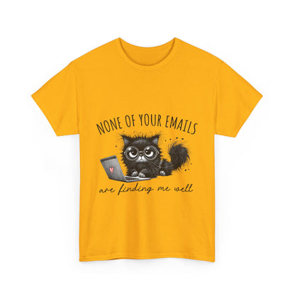 Work From Home Grumpy Cat T-Shirt - None of Your Emails Tee