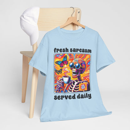 Psychedelic Coffee Skeleton T-Shirt - Trippy Boho Butterfly Tee