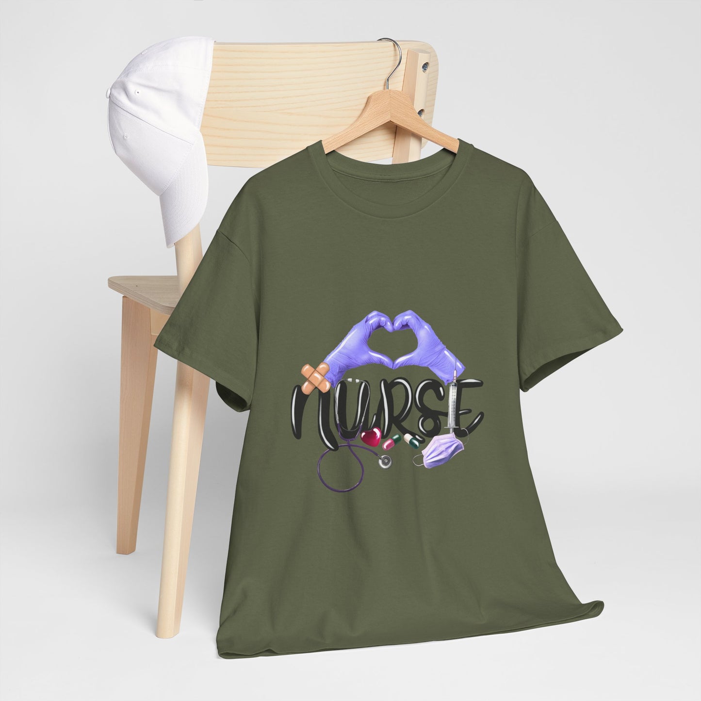 Nurse Heart Hands Shirt - Purple Gloves Love Nurse Tee