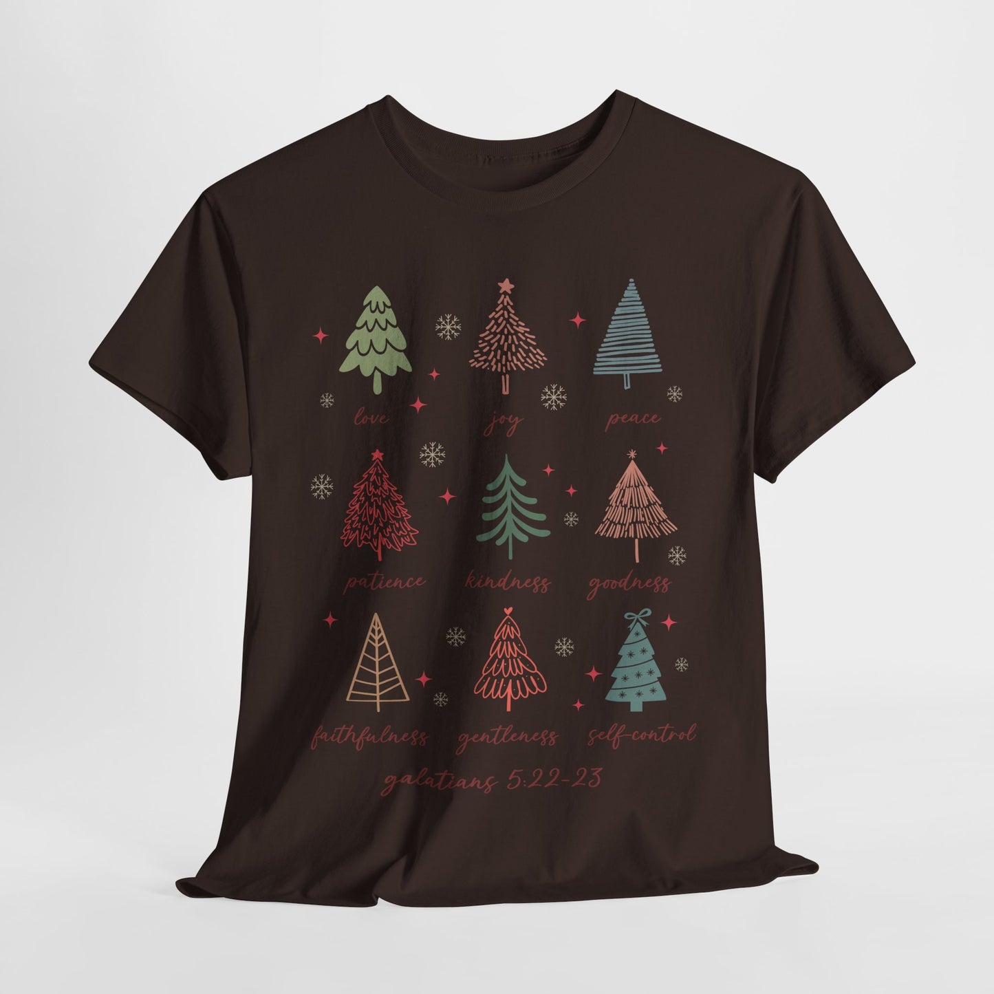 Fruits of the Spirit Christmas T-Shirt - Galatians 5:22-23 Faith Tee