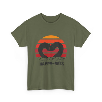 Happy-Ness Loch Ness Shirt - Cute Nessie Heart Retro Sunset Tee - Scotland Souvenir