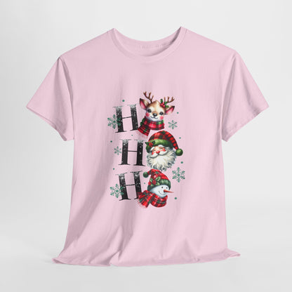Ho Ho Ho Christmas Shirt - Cute Reindeer, Santa & Snowman Tee