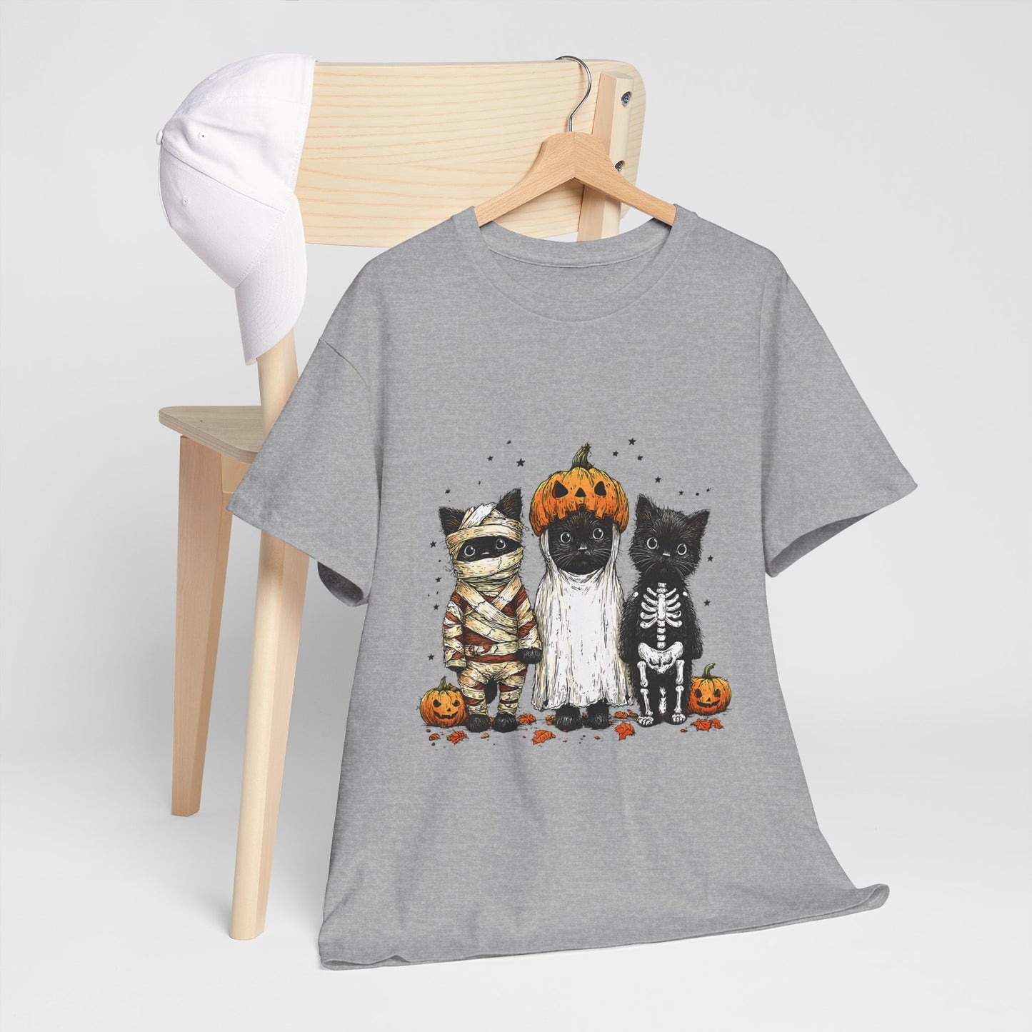 Black Cat Halloween Shirt - Mummy Ghost Skeleton Cats