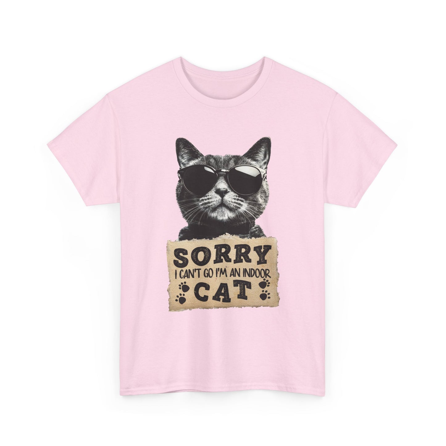 Indoor Cat T-Shirt - Sorry I Can't Go Meme Tee