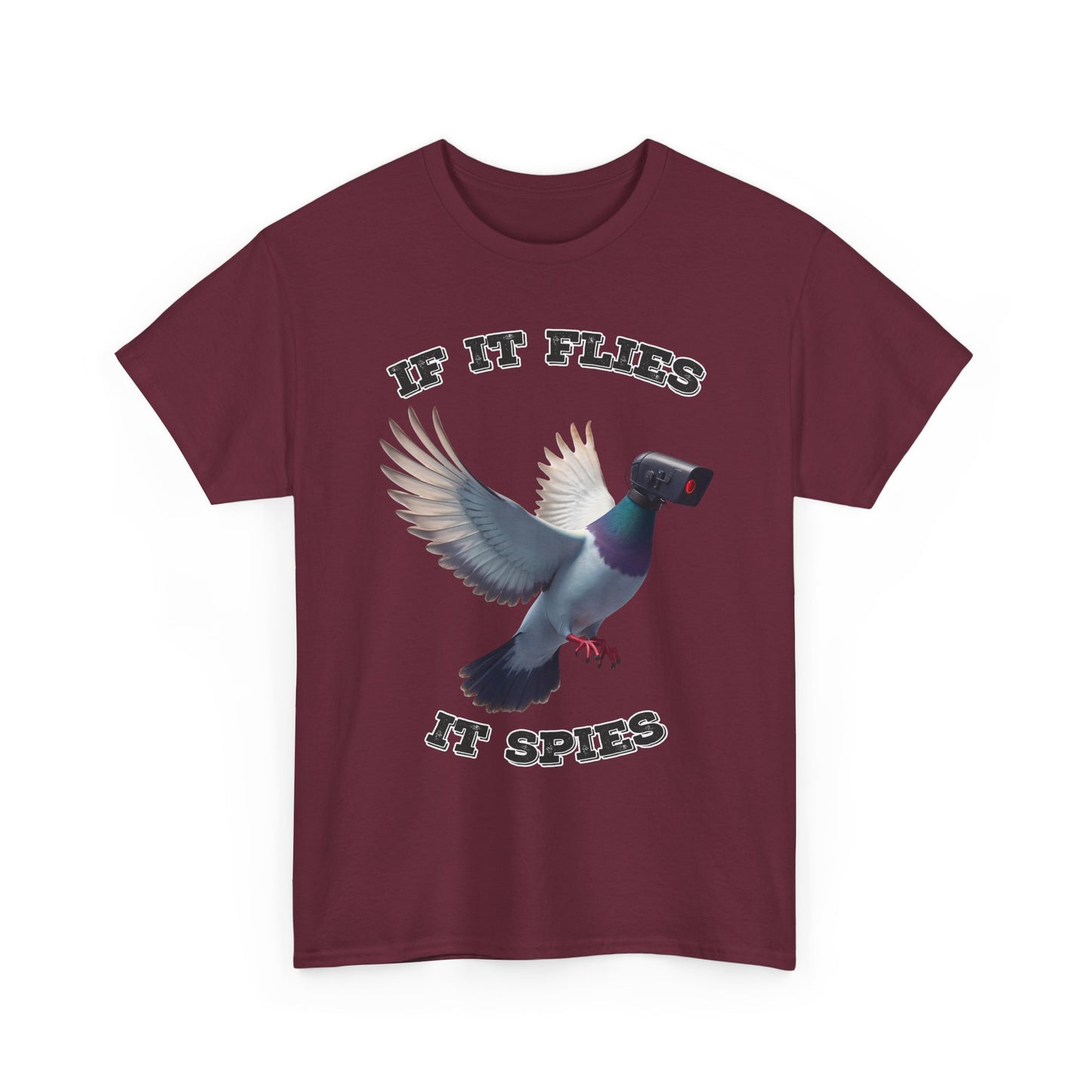 If It Flies It Spies Shirt - Pigeon Surveillance Meme Tee