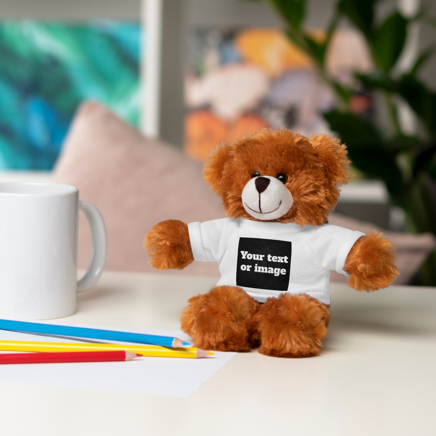 Personalisiertes Plüschtier mit individuellem T-Shirt – Einzigartiges Geschenk mit Namen oder Foto