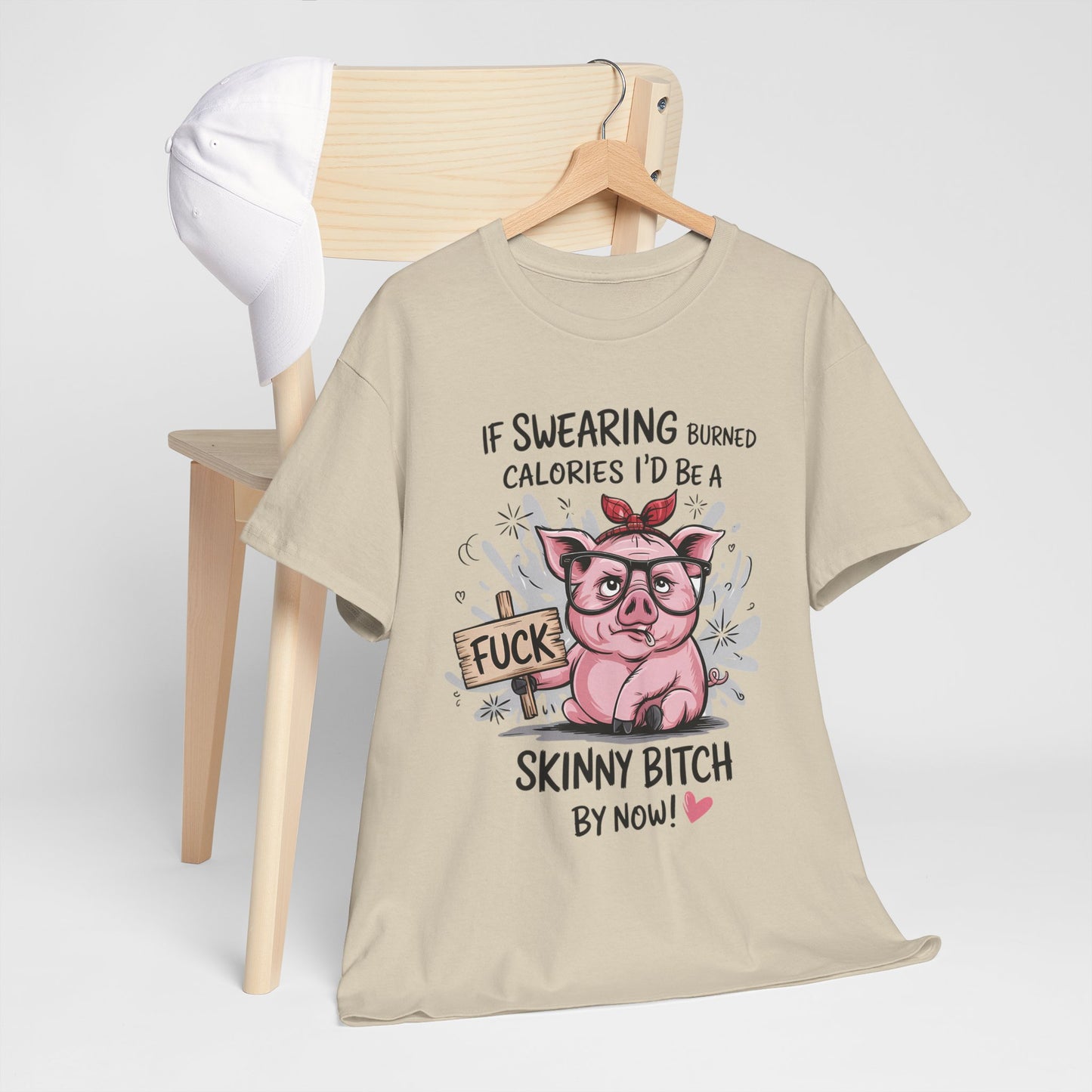 If Swearing Burned Calories Shirt – Funny Pig Graphic Tee