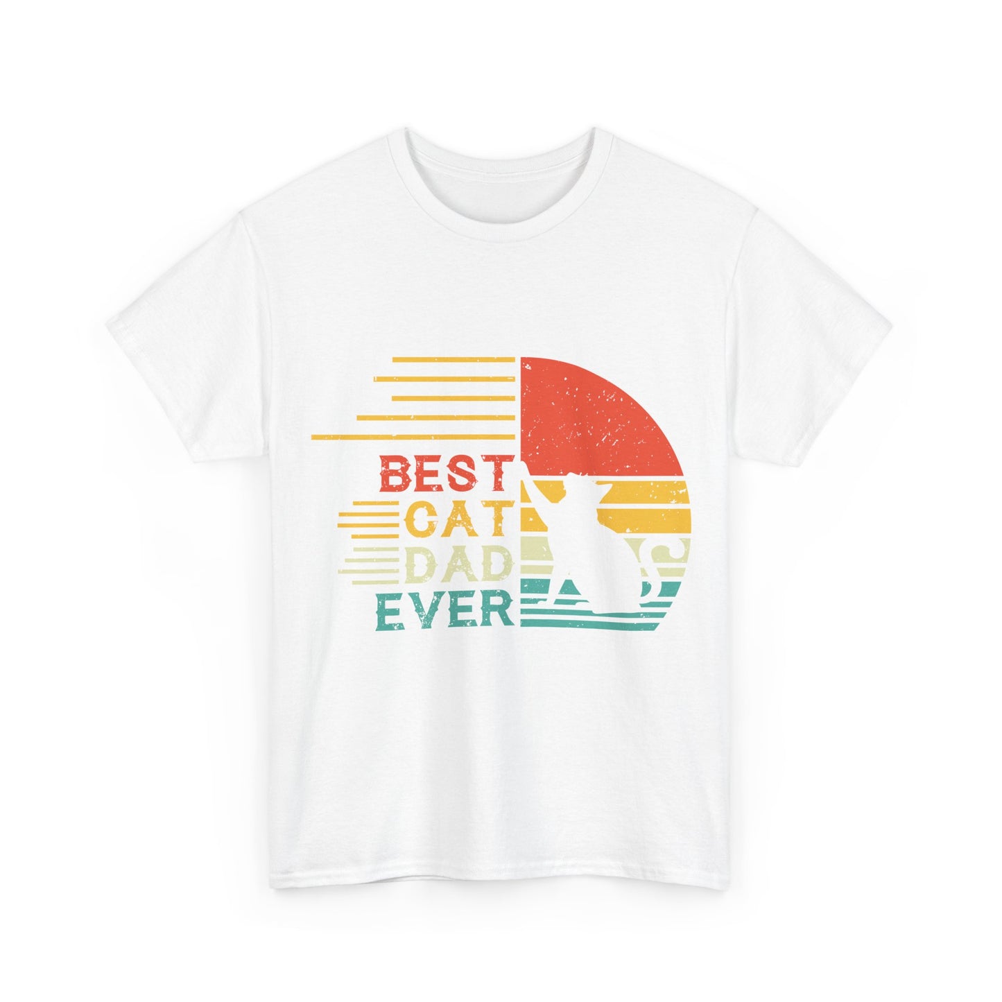 Best Cat Dad Ever Shirt - Retro Funny Cat Dad Tee for Men