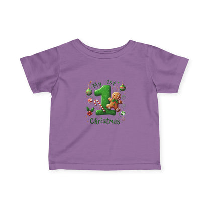 My First Christmas Baby Shirt - Gingerbread & Candy Cane Infant Tee