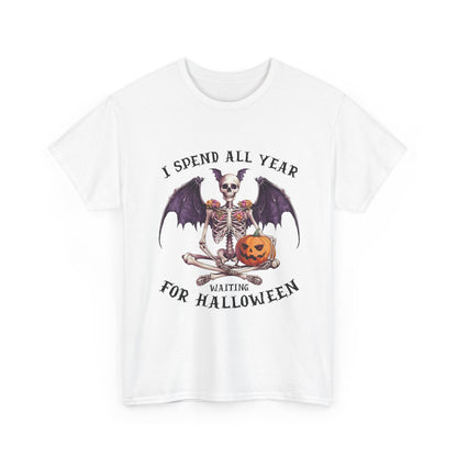 Koszulka z nietoperzowym szkieletem i dynią – gotycka koszulka na Halloween z dynią Jack-o-Lantern, upiorny prezent na święta dla kobiet i mężczyzn