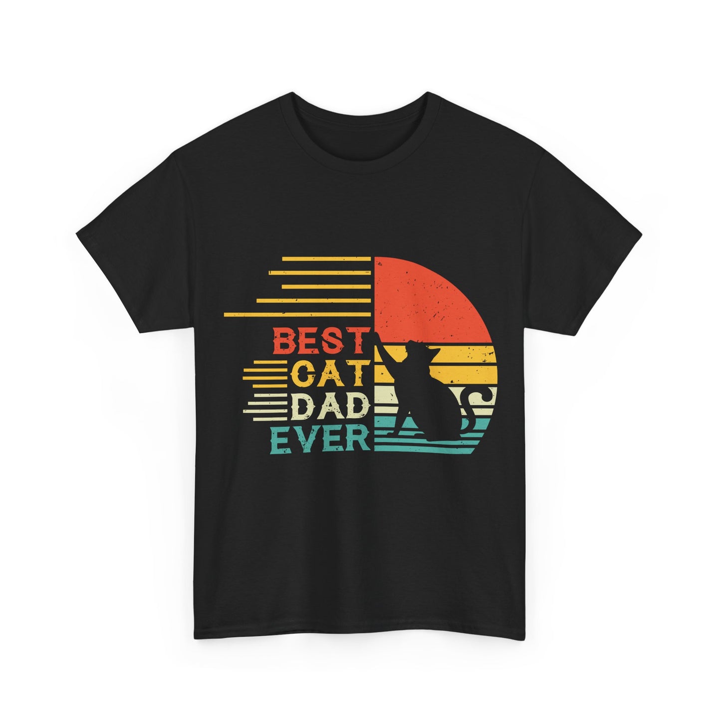 Best Cat Dad Ever Shirt - Retro Funny Cat Dad Tee for Men