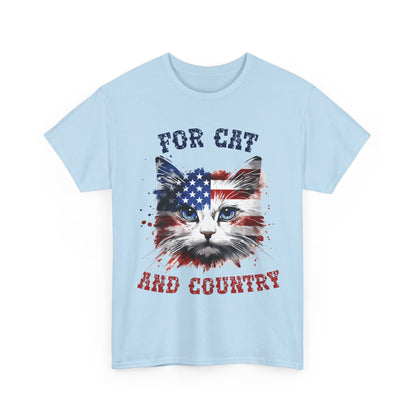 For Cat and Country Shirt - Patriotic USA Flag Cat Tee