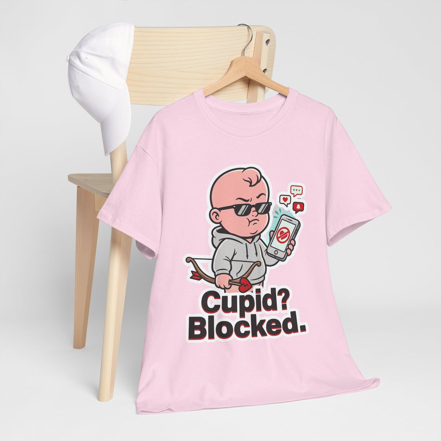 Cupid? Blocked. Shirt - Funny Anti Valentine Tee