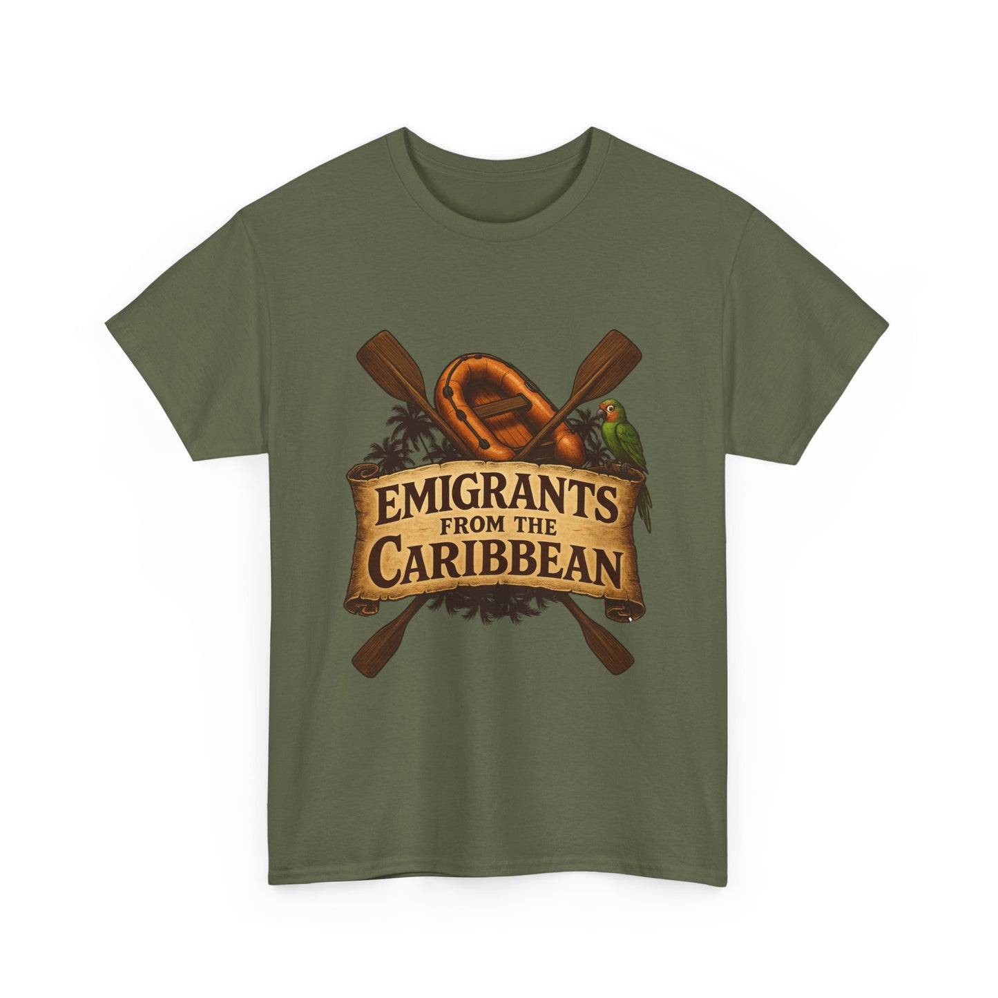 Emigrants from the Caribbean - Funny Pirate-Style Tropical Escape T-Shirt
