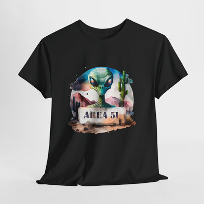 Area 51 Alien Shirt - Watercolor UFO Desert Tee, Roswell Sci-Fi Aesthetic T-Shirt