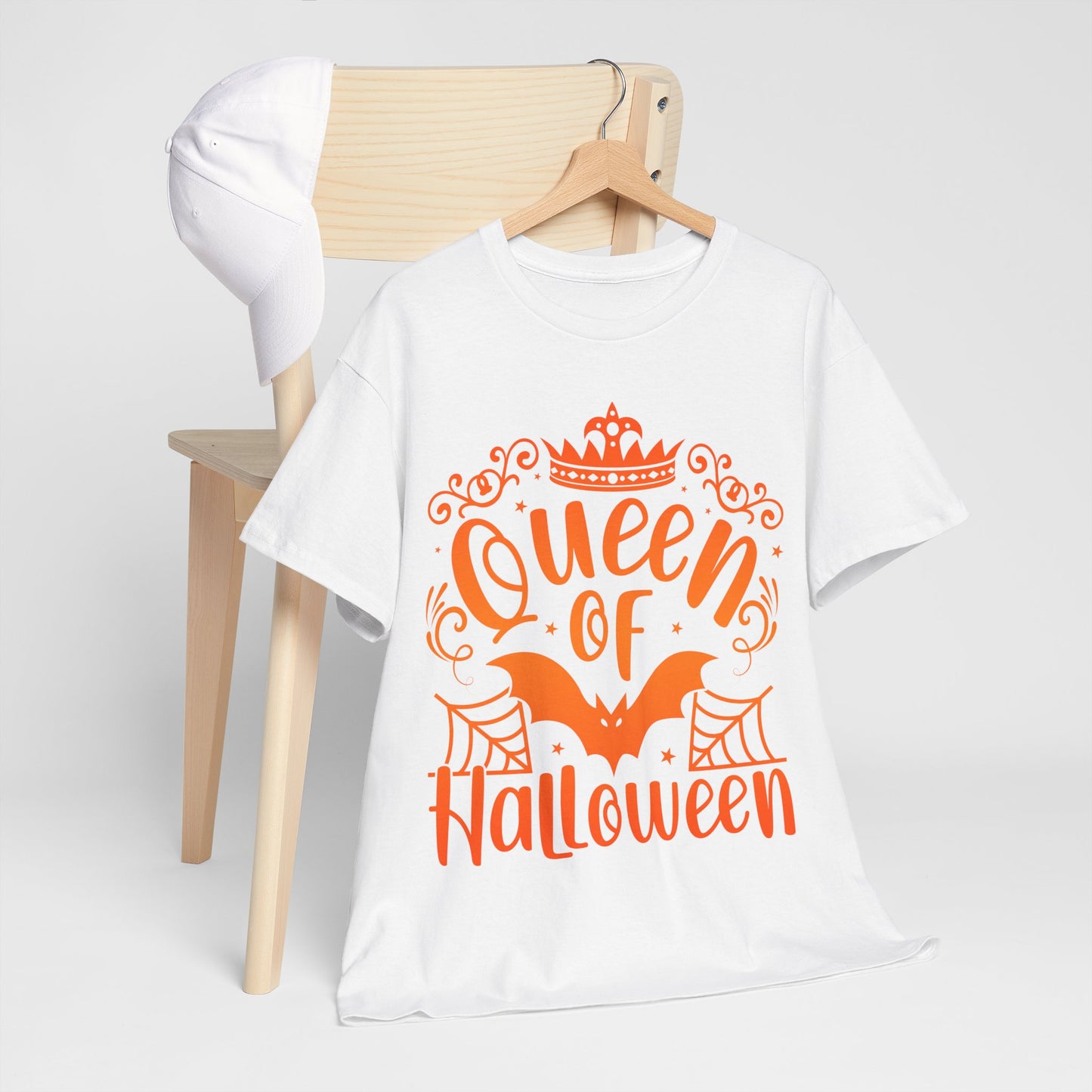 Queen of Halloween T-Shirt - Gothic Spider Web Crown Tee