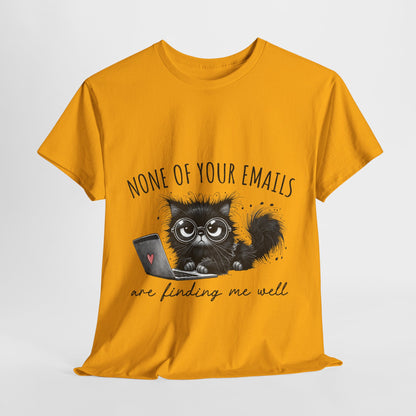 Work From Home Grumpy Cat T-Shirt - None of Your Emails Tee