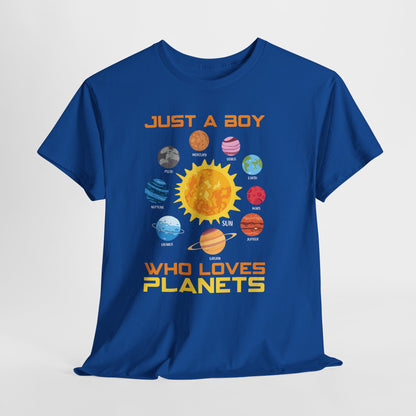 Just a Boy Who Loves Planets - Solar System Graphic Tee