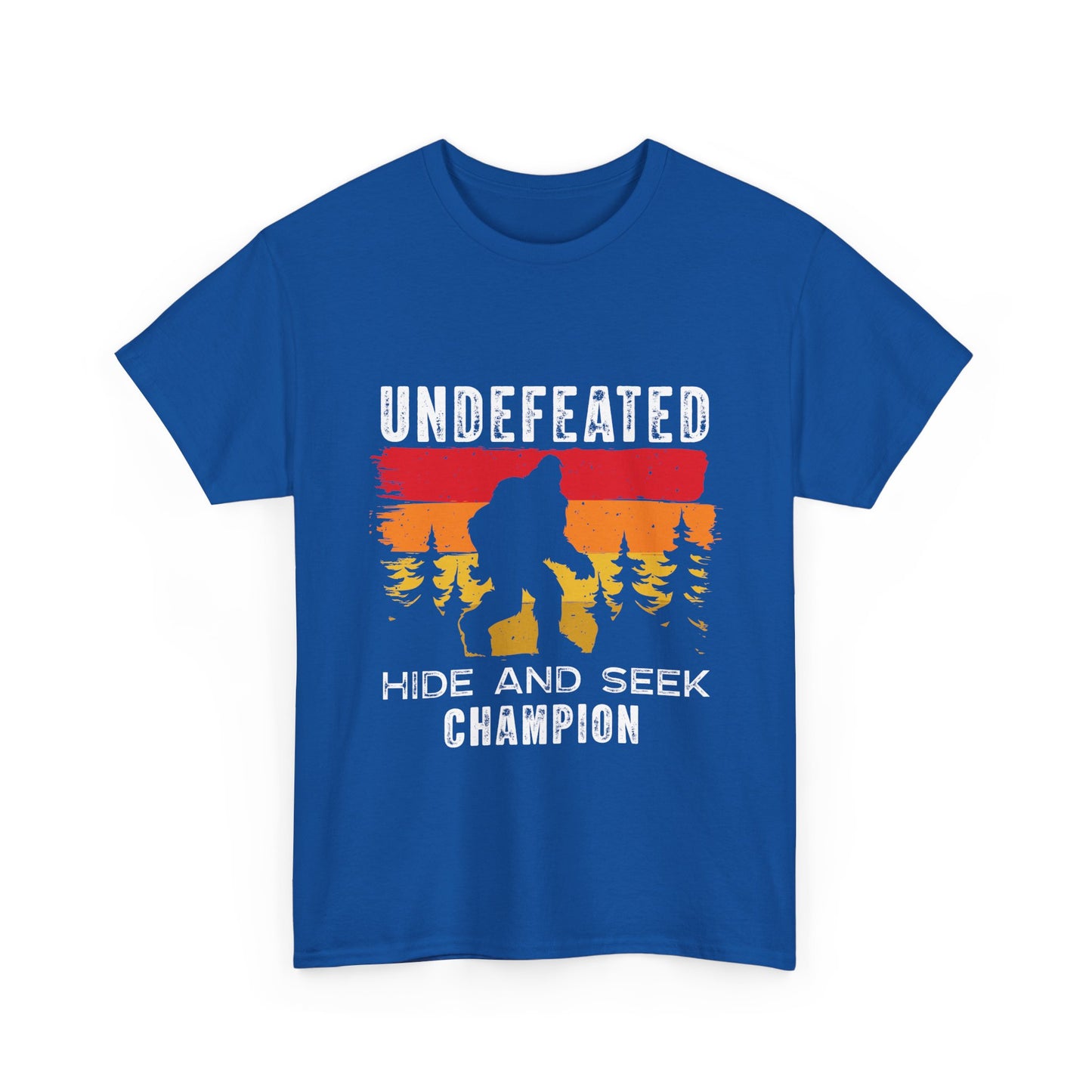 Undefeated Hide and Seek Champion Bigfoot T-Shirt - Retro Sunset Tee