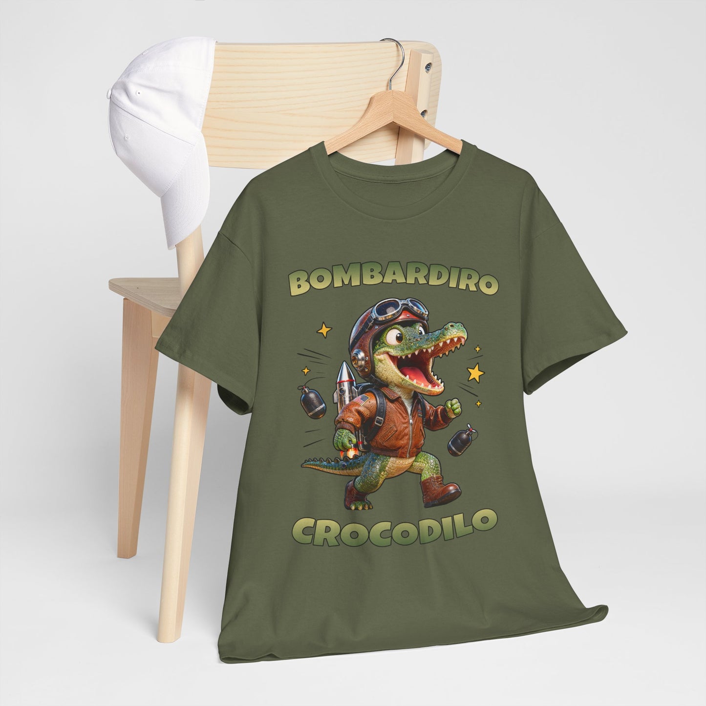 Bombardiro Crocodilo Shirt – Funny Jetpack Crocodile Cartoon Tee