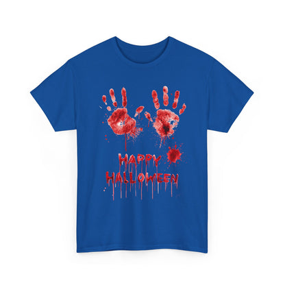 Happy Halloween Blood Handprints T-Shirt - Dripping Horror Tee