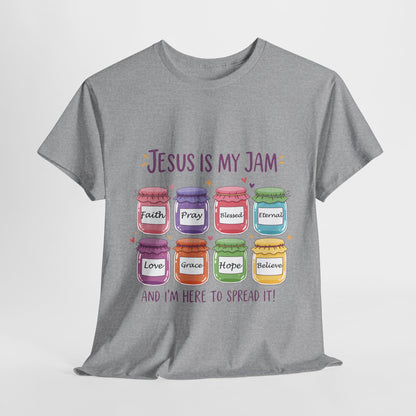 Jesus Is My Jam Shirt - Cute Christian Pun T-Shirt, Faith and Love Graphic Tee, Religious Humor Gift for Women & Men